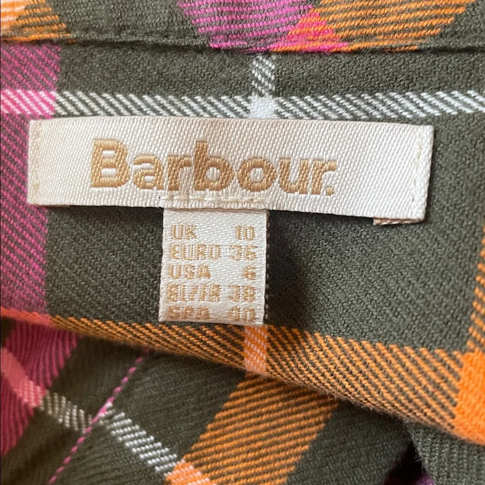 Barbour Lorna shirt dress in green check